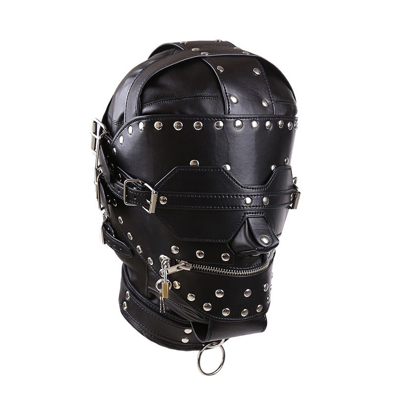 Máscara cerrada con todo incluido y cremallera para la cabeza BDSM Bondage