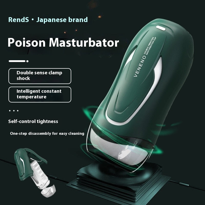 Automatische männliche Masturbation mit Vibration und konstanter Temperatur.
