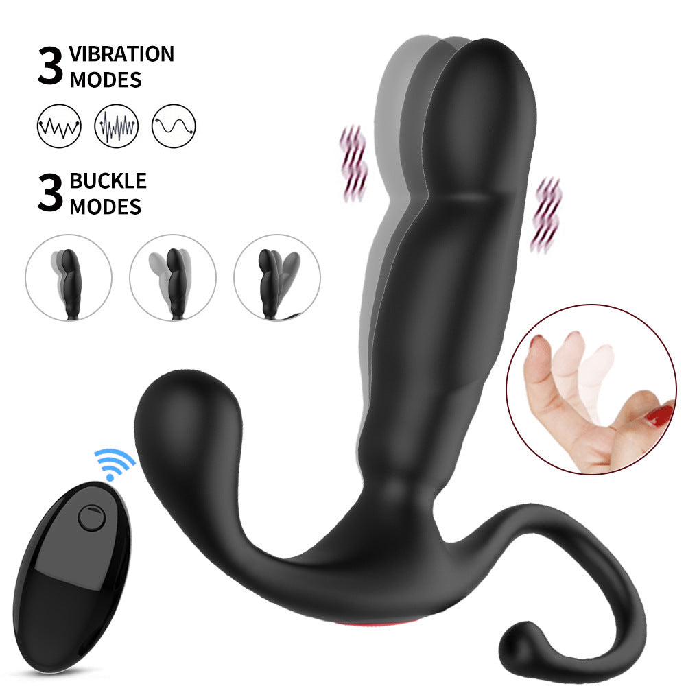 Masajeador de vibración recargable con botón Black Warrior de silicona