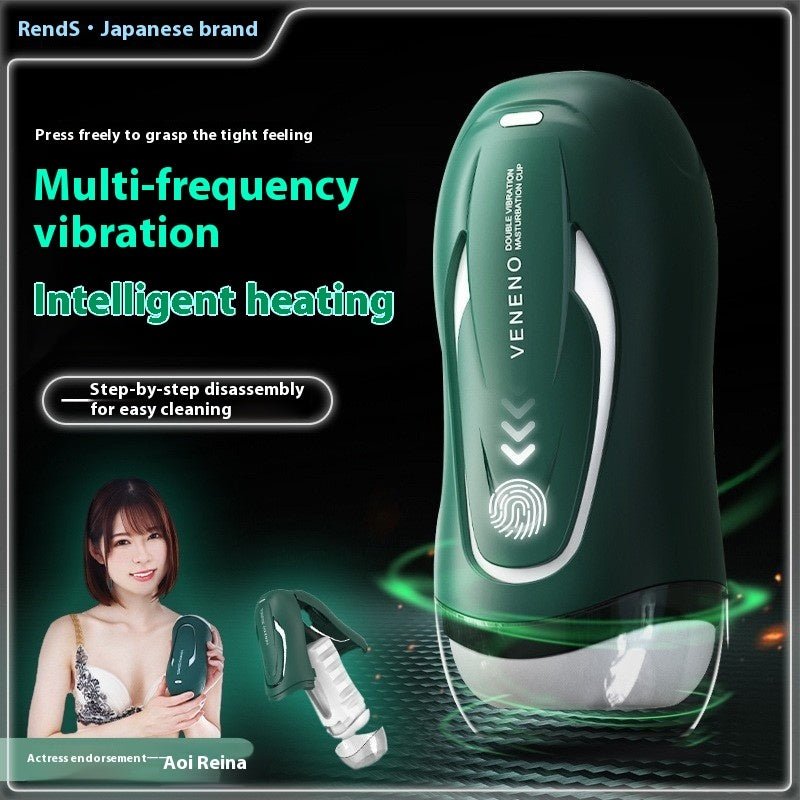 Automatische männliche Masturbation mit Vibration und konstanter Temperatur.