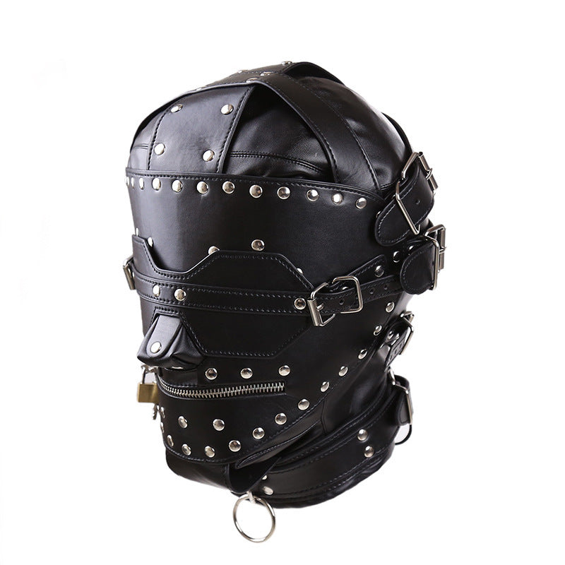 Máscara cerrada con todo incluido y cremallera para la cabeza BDSM Bondage