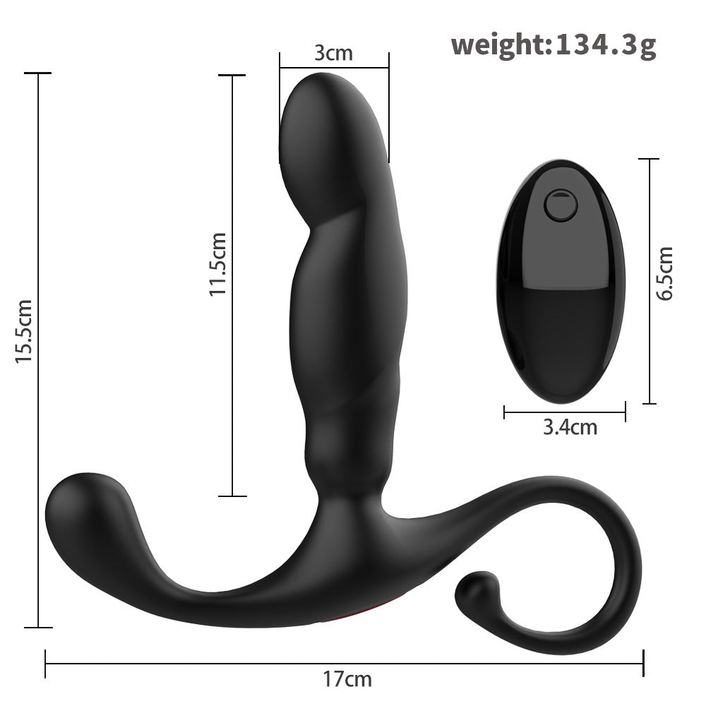 Masajeador de vibración recargable con botón Black Warrior de silicona