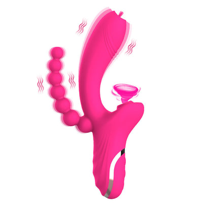 3-in-1-Silikonmassagegerät mit Stimulation und Vibration