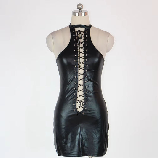 Erotic Sexy Lingerie Women Erotic Dress PU Leather Clubwear Exotic Apparel Sex Bondage Porno Costumes Underwear