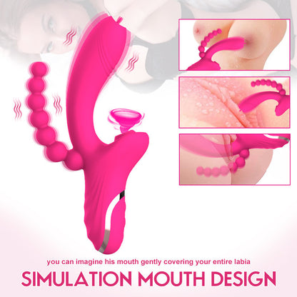 3-in-1-Silikonmassagegerät mit Stimulation und Vibration