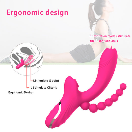 3-in-1-Silikonmassagegerät mit Stimulation und Vibration