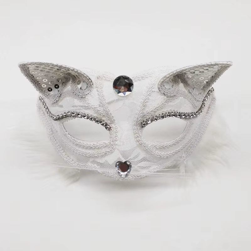 Halloween Cosplay Fox Mask Lace Sexy Eye Mask Animal Mask Half Face Erotic Lace Cat Mask Women Sexy Toys for Couple Eyes Mask