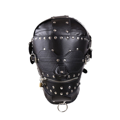 Máscara cerrada con todo incluido y cremallera para la cabeza BDSM Bondage