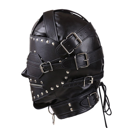 Máscara cerrada con todo incluido y cremallera para la cabeza BDSM Bondage