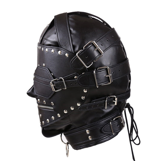 Máscara cerrada con todo incluido y cremallera para la cabeza BDSM Bondage