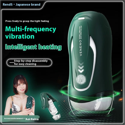 Automatische männliche Masturbation mit Vibration und konstanter Temperatur.