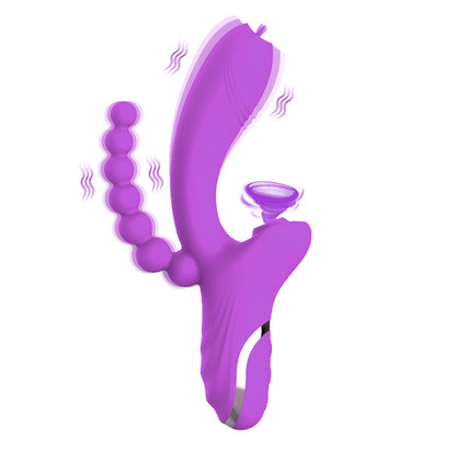 3-in-1-Silikonmassagegerät mit Stimulation und Vibration
