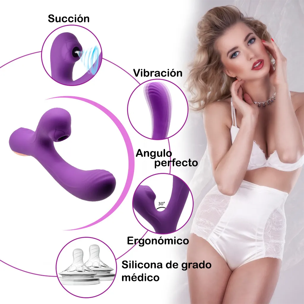 vibrador succionador color purpura para mujeres